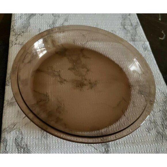 VINTAGE PYREX 9" amber #209 Brown D- 32 Pie Plate/Pan Ovenware USA - Picture 7 of 12